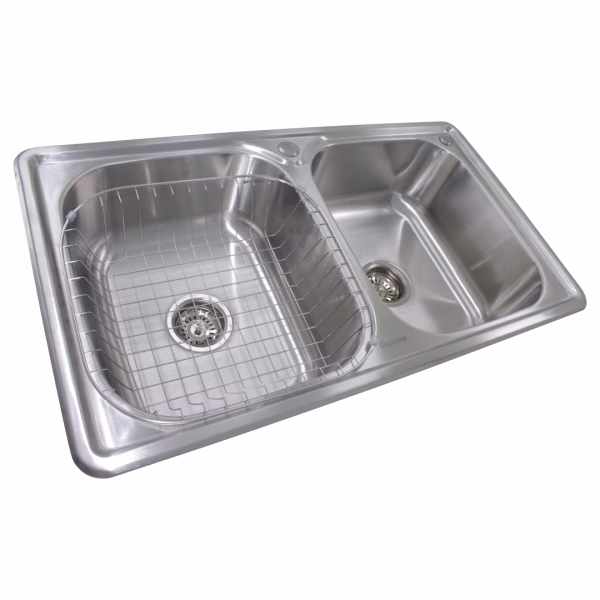 Cuba De Aço Inox Escovado Dupla Pia De Cozinha