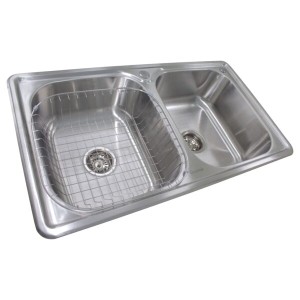 Cuba De Aço Inox Escovado Dupla Pia De Cozinha