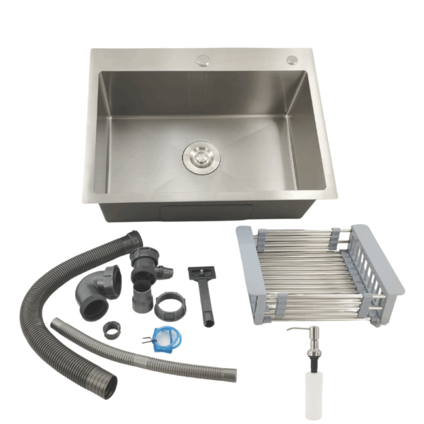 Cuba Para Cozinha Jordana Aço Inox Nano Silver 60x45 + Disp