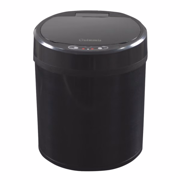 Lixeira com Sensor Automática Preta Aço Inox 6 Litros - USB