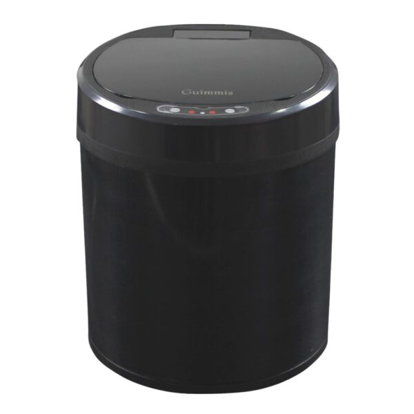 Lixeira com Sensor Automática Preta Aço Inox 6 Litros - USB