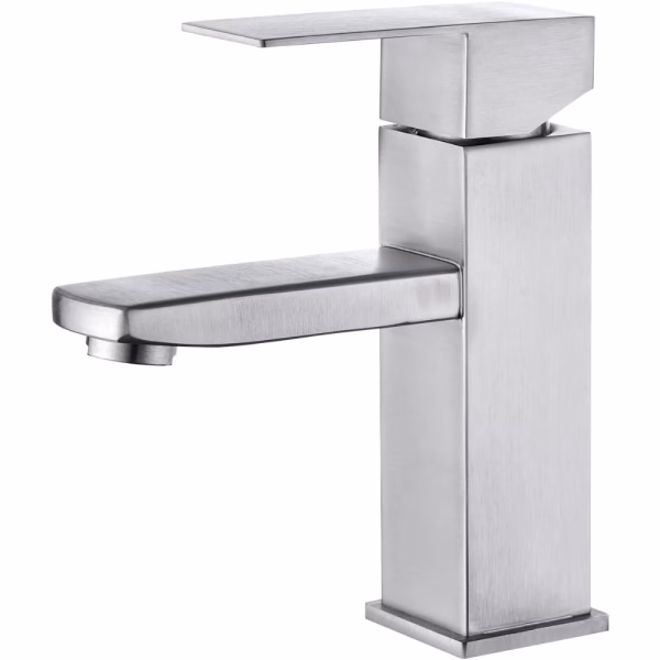 Torneira Berlim Banheiro com Bica Baixa - Quadrada Inox
