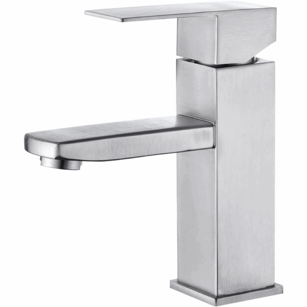 Torneira Berlim Banheiro com Bica Baixa - Quadrada Inox