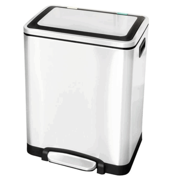 Lixeira 30L Inox Seletiva Dupla Pedal 2 Divisórias 15L + 15L