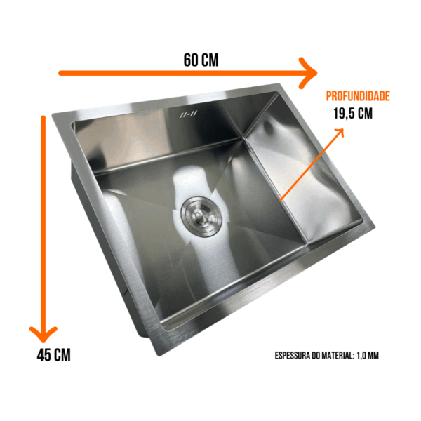 Cuba Cozinha Gourmet Embutir Aço 304 Escovado - 6045U