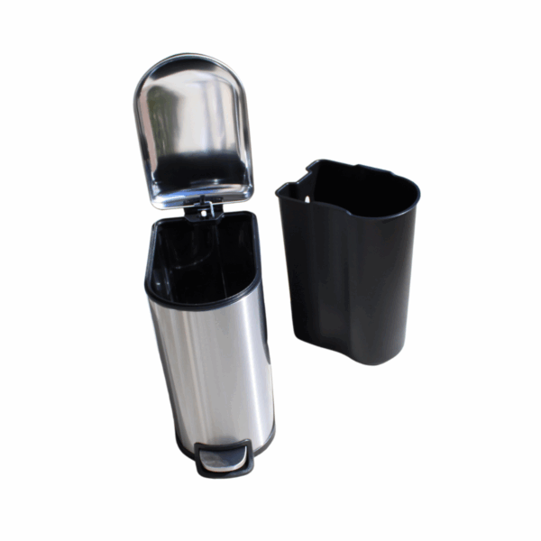 Lixeira de pedal em aço inox escovado capacidade 5 litros - Guimmis - Ambar - 20-2010