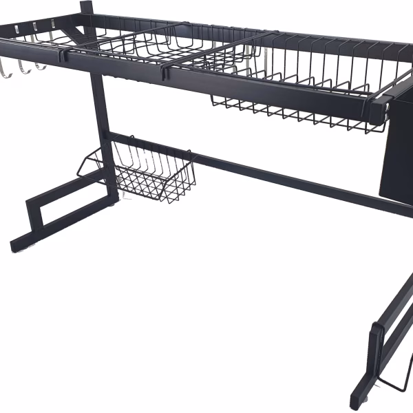 Organizador Cozinha Suspensa Aço Inox Escorredor Preto