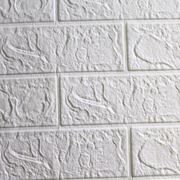 Painel Adesivo Tijolinho Branco 3D (70x77cm)